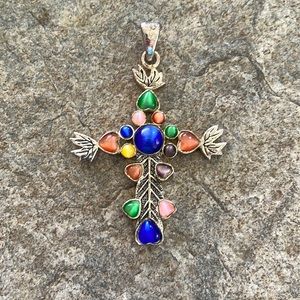 Colorful cross pendant